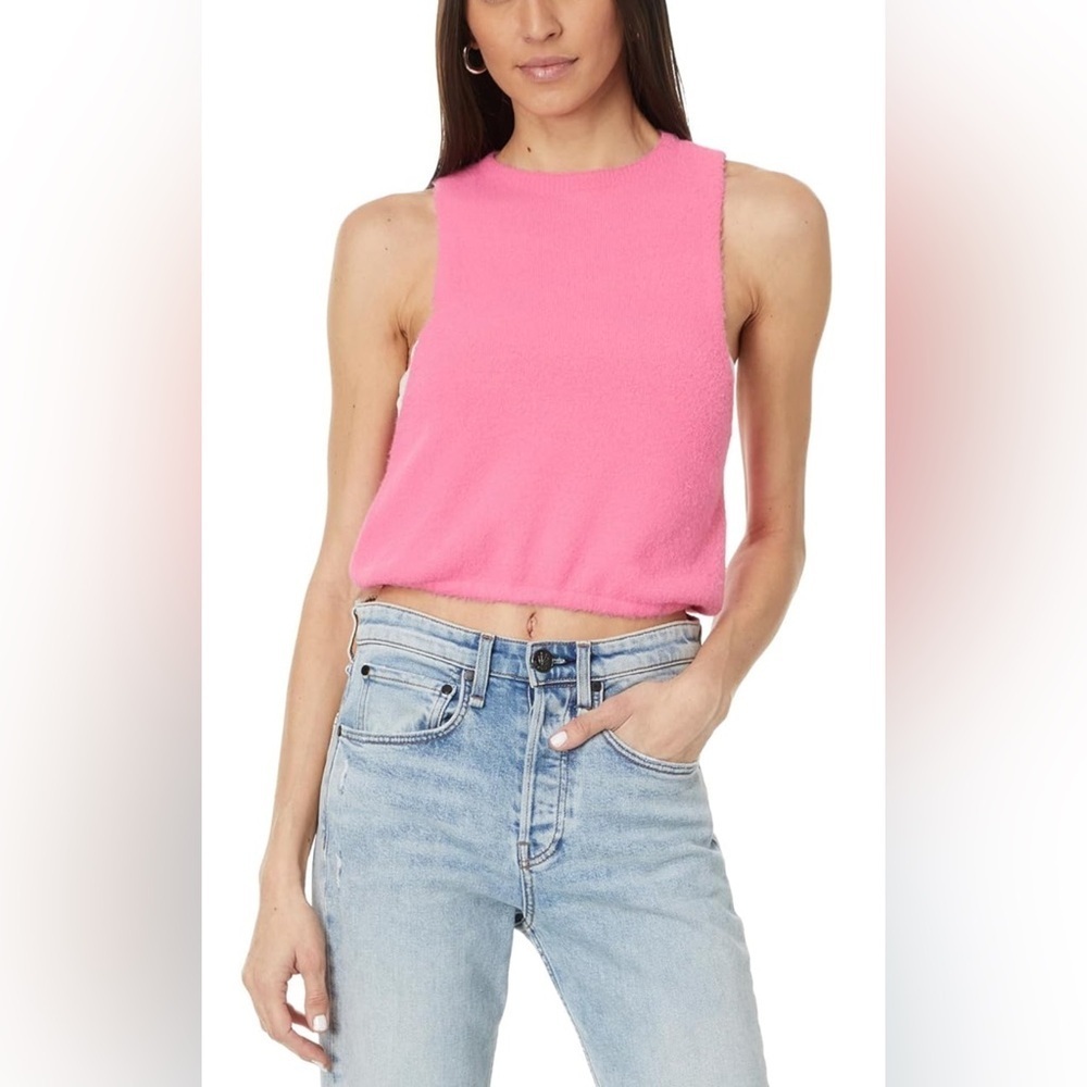 Free People x Intimately FP Top Womens Medium Pink Warm Fluff Crop Top Y2K Knit